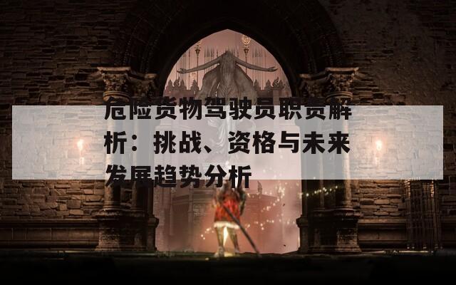 危险货物驾驶员职责解析：挑战、资格与未来发展趋势分析