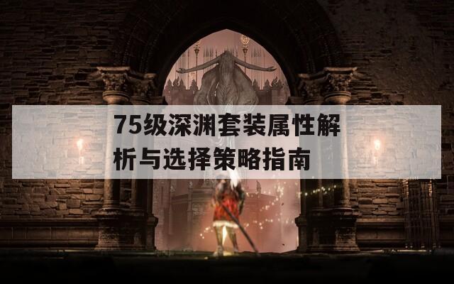 75级深渊套装属性解析与选择策略指南