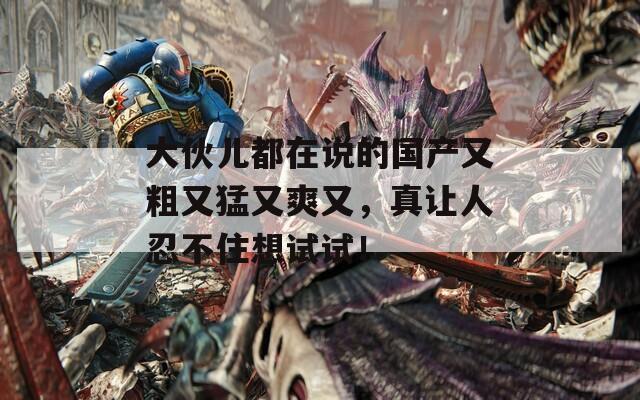 大伙儿都在说的国产又粗又猛又爽又，真让人忍不住想试试！