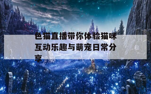 色猫直播带你体验猫咪互动乐趣与萌宠日常分享