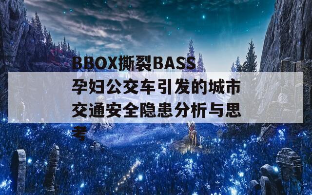 BBOX撕裂BASS孕妇公交车引发的城市交通安全隐患分析与思考