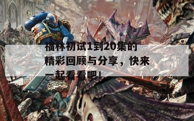 福林初试1到20集的精彩回顾与分享，快来一起看看吧！