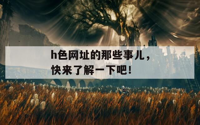 h色网址的那些事儿，快来了解一下吧！