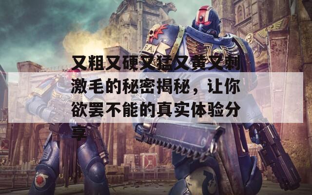 又粗又硬又猛又黄又刺激毛的秘密揭秘，让你欲罢不能的真实体验分享