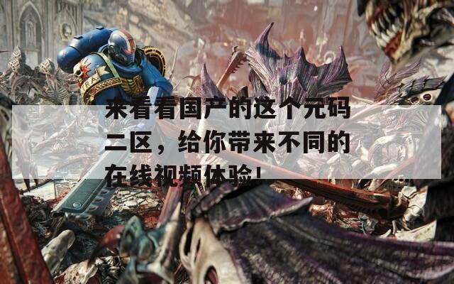 来看看国产的这个元码二区，给你带来不同的在线视频体验！