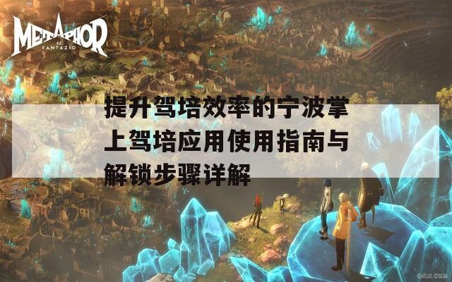 提升驾培效率的宁波掌上驾培应用使用指南与解锁步骤详解
