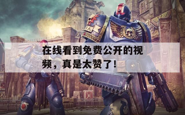 在线看到免费公开的视频，真是太赞了！