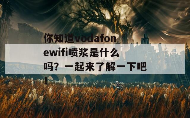 你知道vodafonewifi喷浆是什么吗？一起来了解一下吧！
