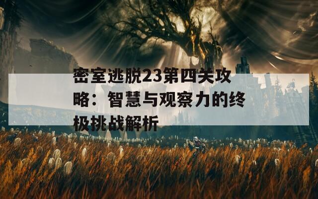 密室逃脱23第四关攻略：智慧与观察力的终极挑战解析