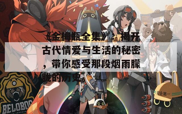 《金梅瓶全集》：揭开古代情爱与生活的秘密，带你感受那段烟雨朦胧的历史。