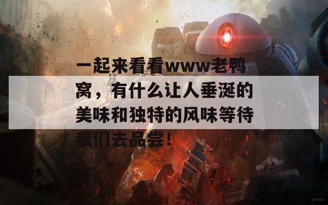 一起来看看www老鸭窝，有什么让人垂涎的美味和独特的风味等待我们去品尝！