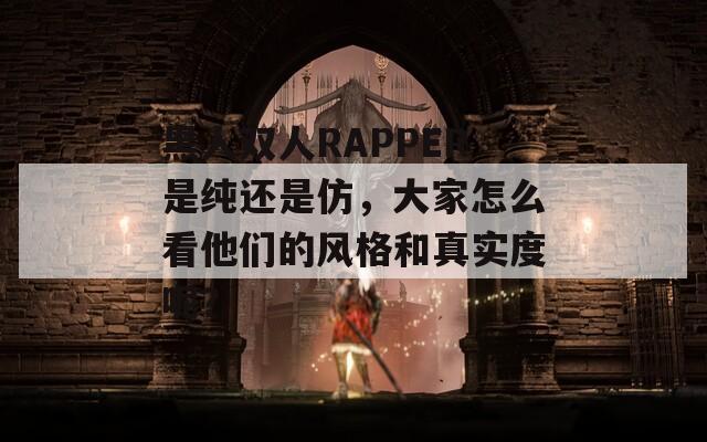 黑人双人RAPPER是纯还是仿，大家怎么看他们的风格和真实度呢？