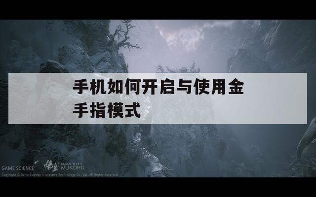 手机如何开启与使用金手指模式