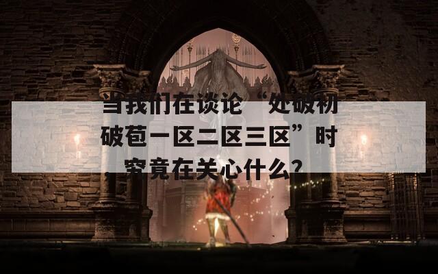 当我们在谈论“处破初破苞一区二区三区”时，究竟在关心什么？