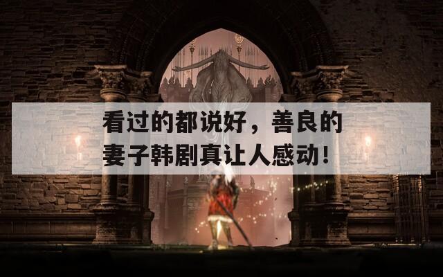 看过的都说好，善良的妻子韩剧真让人感动！