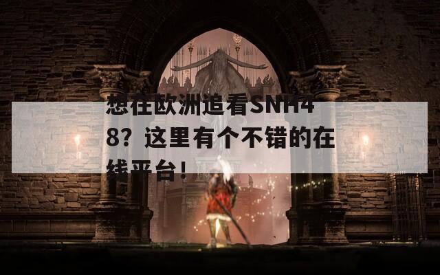 想在欧洲追看SNH48？这里有个不错的在线平台！