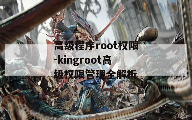 高级程序root权限-kingroot高级权限管理全解析