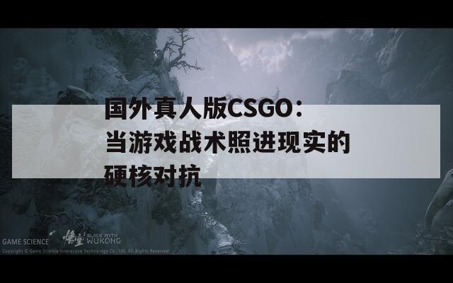国外真人版CSGO：当游戏战术照进现实的硬核对抗